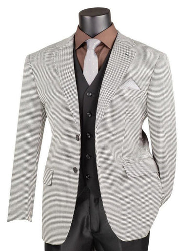Mens Sport Coat Houndstooth Vinci Black and White Suit 2   - from alligatorwarehouse.com