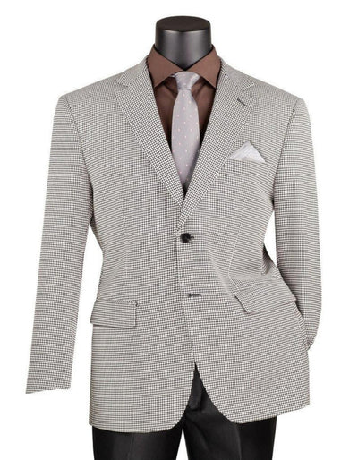 Mens Sport Coat Houndstooth Vinci Black and White Suit 1   - from alligatorwarehouse.com