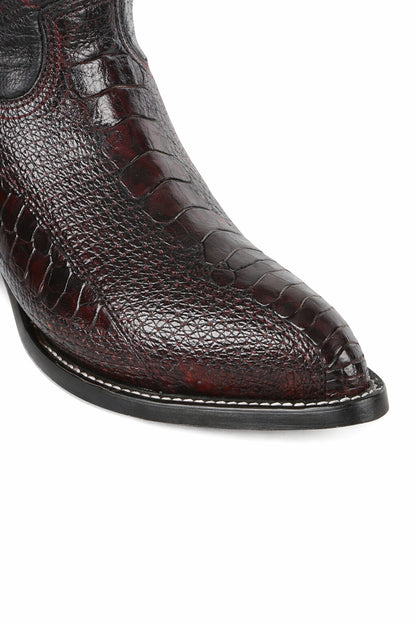 Black Cherry Ostrich Cowboy Boots J-Toe