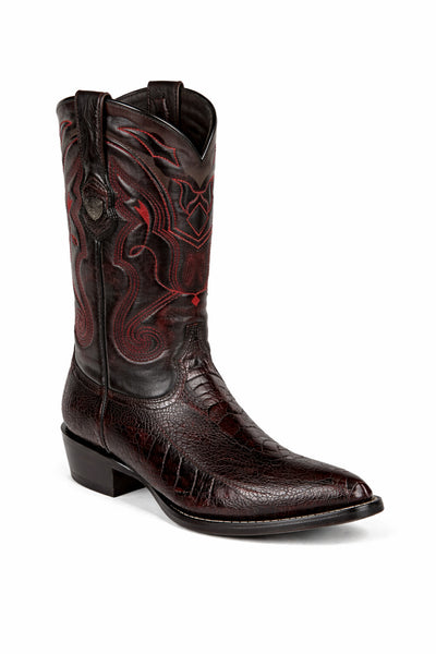 Black Cherry Ostrich Cowboy Boots J-Toe