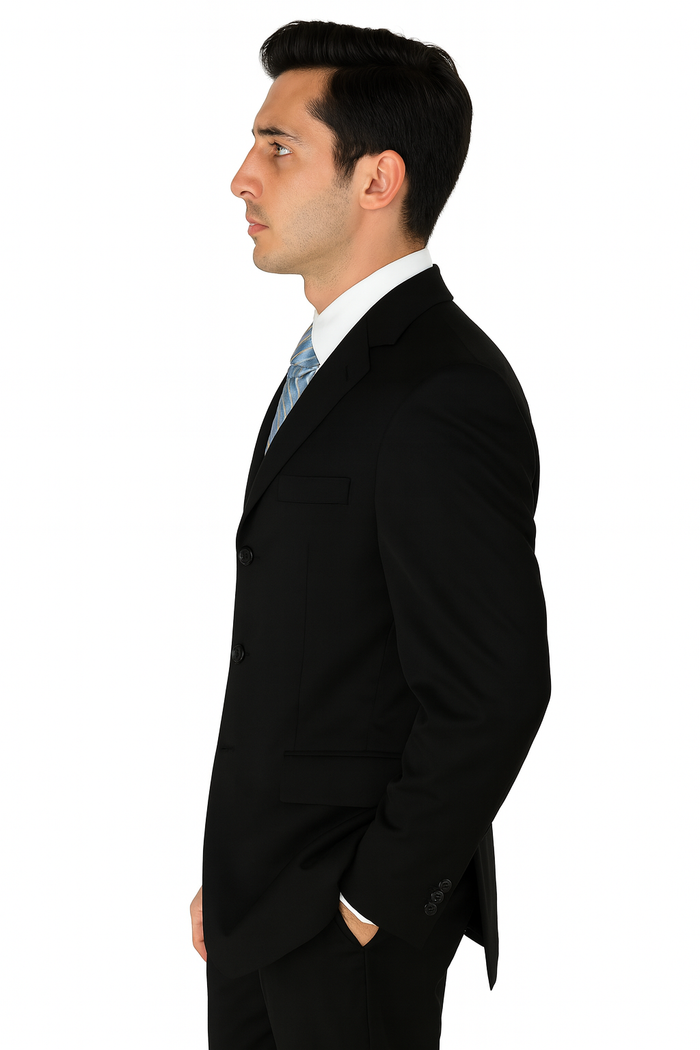 Mens Classic 3 button 2 Piece Suit in Navy