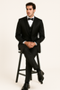Elite-Black-satin-suit-wedding-prom 2 M390SK-6-34s  - from alligatorwarehouse.com