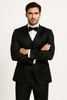 Elite-Black-satin-suit-wedding-prom 3 M390SK-6-34s  - from alligatorwarehouse.com
