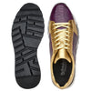 Men's Belvedere Blake Calf & Ostrich Leg Dress Sneaker in Purple & Gold 3 MEN 33629 PURPLE/GOLD-M-09  - from alligatorwarehouse.com