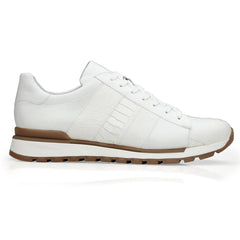 Men's Belvedere Blake Calf & Ostrich Leg Dress Sneaker in White