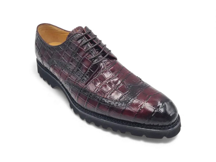 Carrucci Blucher Style Alligator Embossed Oxford
