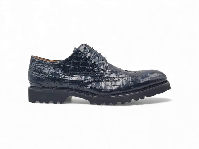 Carrucci Blucher Style Alligator Embossed Oxford
