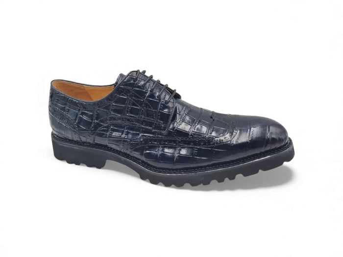 Carrucci Blucher Style Alligator Embossed Oxford