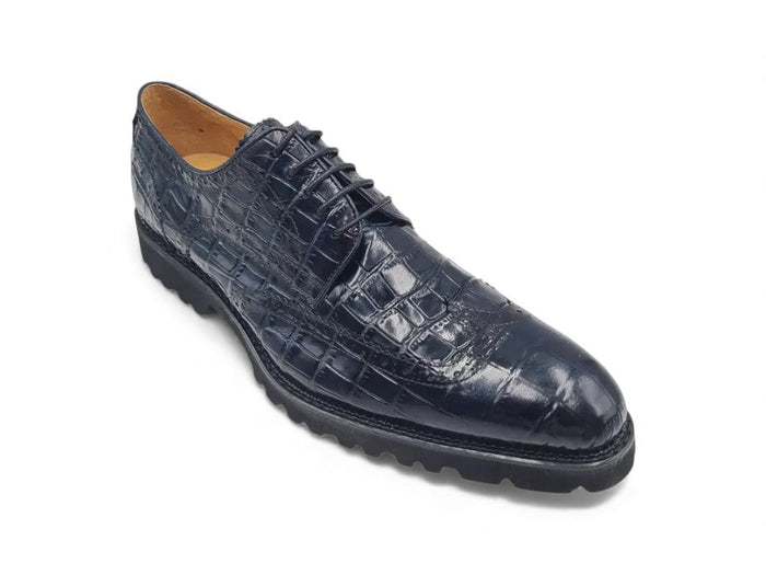 Carrucci Blucher Style Alligator Embossed Oxford