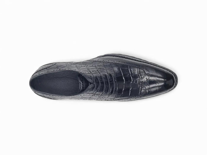 Carrucci Blucher Style Alligator Embossed Oxford