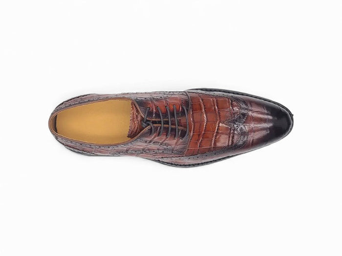 Carrucci Blucher Style Alligator Embossed Oxford