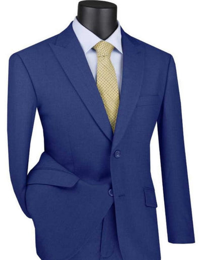 Mens Blue Modern Fit Single Breasted Suit Peak Lapel Jacket 1   - from alligatorwarehouse.com