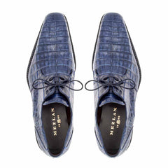 Mezlan Anderson Blue Genuine Crocodile Lace-Up