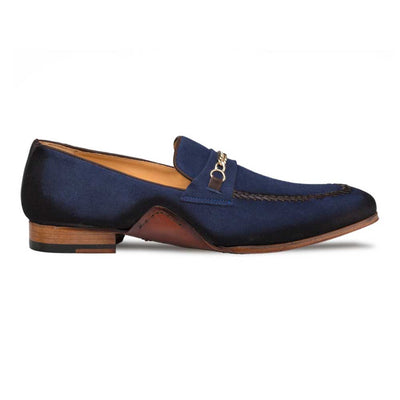 Mens' Blue Antique Suede Loafer By Mezlan Made In Spain Brand 4   - from alligatorwarehouse.com