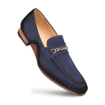 Mens' Blue Antique Suede Loafer By Mezlan Made In Spain Brand 1   - from alligatorwarehouse.com