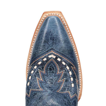 Dan Post Womens Rema Blue Snip Toe Leather Western Boots