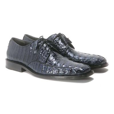 Los Altos Oxford Blue Caiman & Belly Crocodile Shoes 7   - from alligatorwarehouse.com