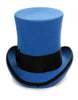 Victorian Steampunk Top Hat - 1800 19th Century - Dressy Loden Felt Top Royal Blue Hat 3   - from alligatorwarehouse.com