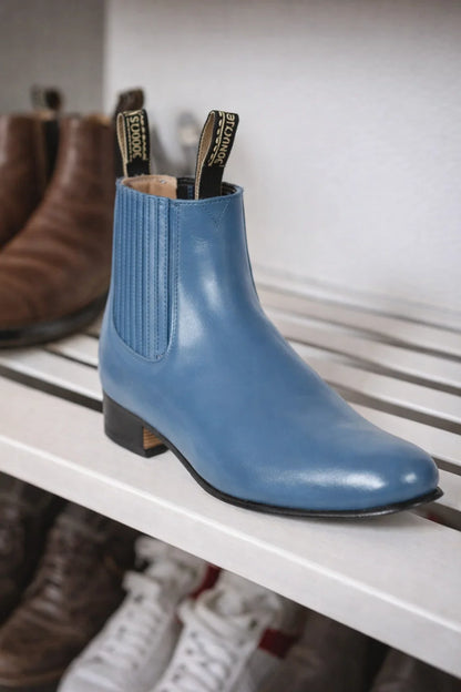 Blue Jean Los Altos Boots Men’s Charro Botín Short Ankle Deer Leather Boots