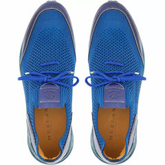 Mezlan Piedra Blue Tri-Tone Knitted Sneaker