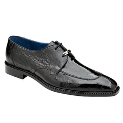 Men's Belvedere Bolero Ostrich Moc Toe Dress Shoe in Black