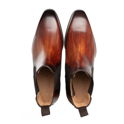 Cervantes Chelsea Boot Cognac Rust By Mezlan Made In Spain Brand 3   - from alligatorwarehouse.com