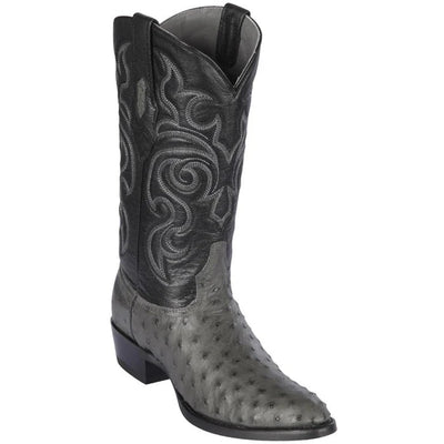 Los Altos Boots - Mens Dress Cowboy Boot - Low Priced Grey Ostrich Cowboy Boots- in Grey 1   - from alligatorwarehouse.com