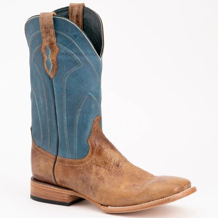 Ferinni Boot - Mens Dress Cowboy Boot  - Ferrini Men's Maddox Leather Boots Handcrafted - Antique Saddle in Antique Saddle