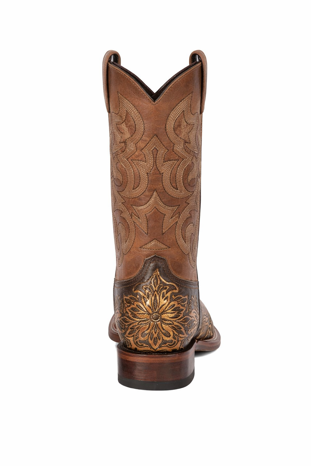 Botas de Cuero Cincelada Horma Rodeo Cuadrada