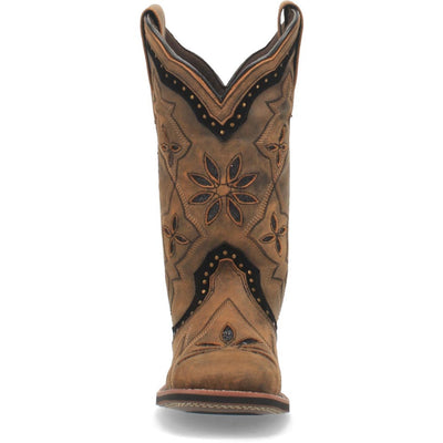 Laredo Bouquet Honey Leather Square Toe Women Boots 3 5844_6_M  - from alligatorwarehouse.com
