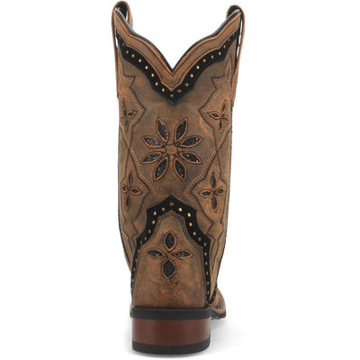 Laredo Bouquet Honey Leather Square Toe Women Boots 4 5844_6_M  - from alligatorwarehouse.com