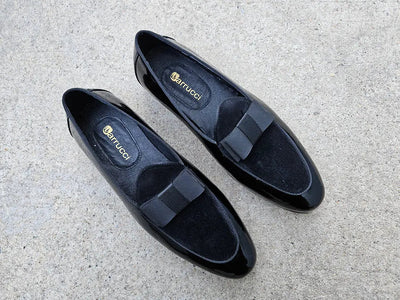 Bow Tie Patent Leather Formal Shoe 4 KS525-210SPBLACK8  - from alligatorwarehouse.com