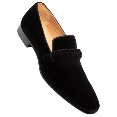 Men's Prima Braided Velvet Black Slip-On By Mezlan Made In Spain Brand 1   - from alligatorwarehouse.com