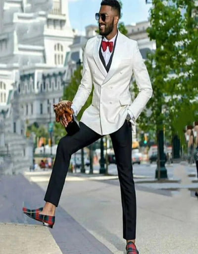 Ivory Double Breasted Dinner Jacket - Cream Dinner Jacket - Off White 1   - from alligatorwarehouse.com