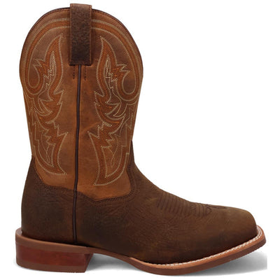 Dan Post Men's Bridgestone Chocolate & Tan Square Toe Western Boots 1 DP5171_7.5_D  - from alligatorwarehouse.com