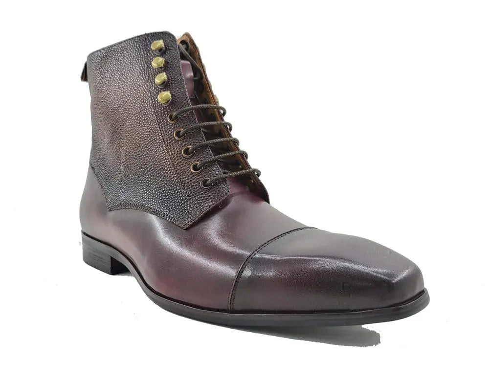 Brogue Cap Toe Leather Boot Carrucci