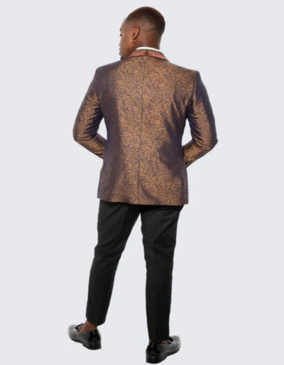 Mens Brown Paisley Hybrid Fit Tuxedo Jacket Wedding - Prom Tuxedo 3   - from alligatorwarehouse.com