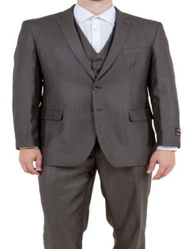 Mens Brown Sharkskin 3 Piece Single Breasted Suit Regular Fit 1   - from alligatorwarehouse.com