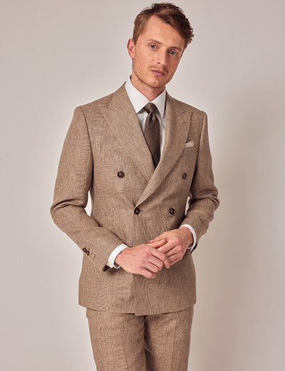 Mens Linen Suit For Beach Wedding - Summer  Suit in Brown 15 AT-2166  - from alligatorwarehouse.com