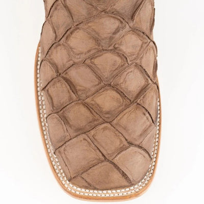 Ferinni Boot - Mens Dress Cowboy Boot  - Ferrini Bronco Men's Print Pirarucu Fish Boots Handcrafted Brown  in Brown Color 5 43393-10-080-D  - from alligatorwarehouse.com