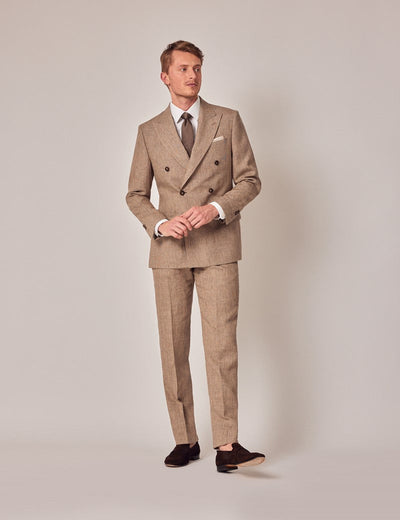 Mens Linen Suit For Beach Wedding - Summer  Suit in Brown 8 AT-2166  - from alligatorwarehouse.com
