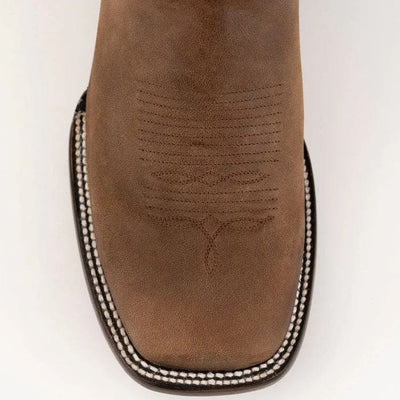Ferinni Boot - Mens Dress Cowboy Boot  - Ferrini Men's Hunter Square Toe Boots Handcrafted - Brown 5 11093-10-130-D  - from alligatorwarehouse.com