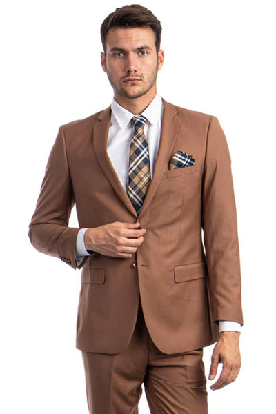 Brown Wedding Suit - Jacket + Pants - Brown Tuxedo - brown wedding suits and tuxedos 1 B9-5280  - from alligatorwarehouse.com