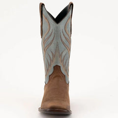 Ferinni Boot - Mens Dress Cowboy Boot  - Ferrini Men's Hunter Square Toe Boots Handcrafted - Brown