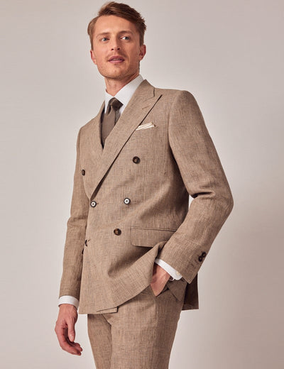 Mens Linen Suit For Beach Wedding - Summer  Suit in Brown 11 AT-2166  - from alligatorwarehouse.com