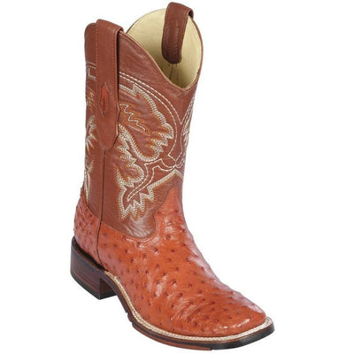 Los Altos Boots - Mens Dress Cowboy Boot - Low Priced  Cognac Ostrich Square Toe Western Boots- in Cognac 1   - from alligatorwarehouse.com