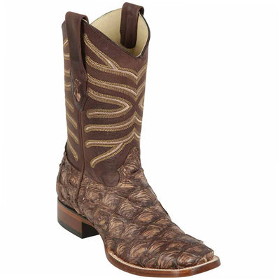 Los Altos Boots - Mens Dress Cowboy Boot - Low Priced  Rustic Brown Pirarucu Cowboy Boots- in Rustic Brown 1   - from alligatorwarehouse.com