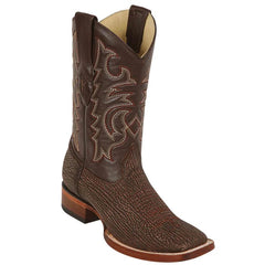 Los Altos Boots - Mens Dress Cowboy Boot - Low Priced  Shark Skin Boots- in Brown