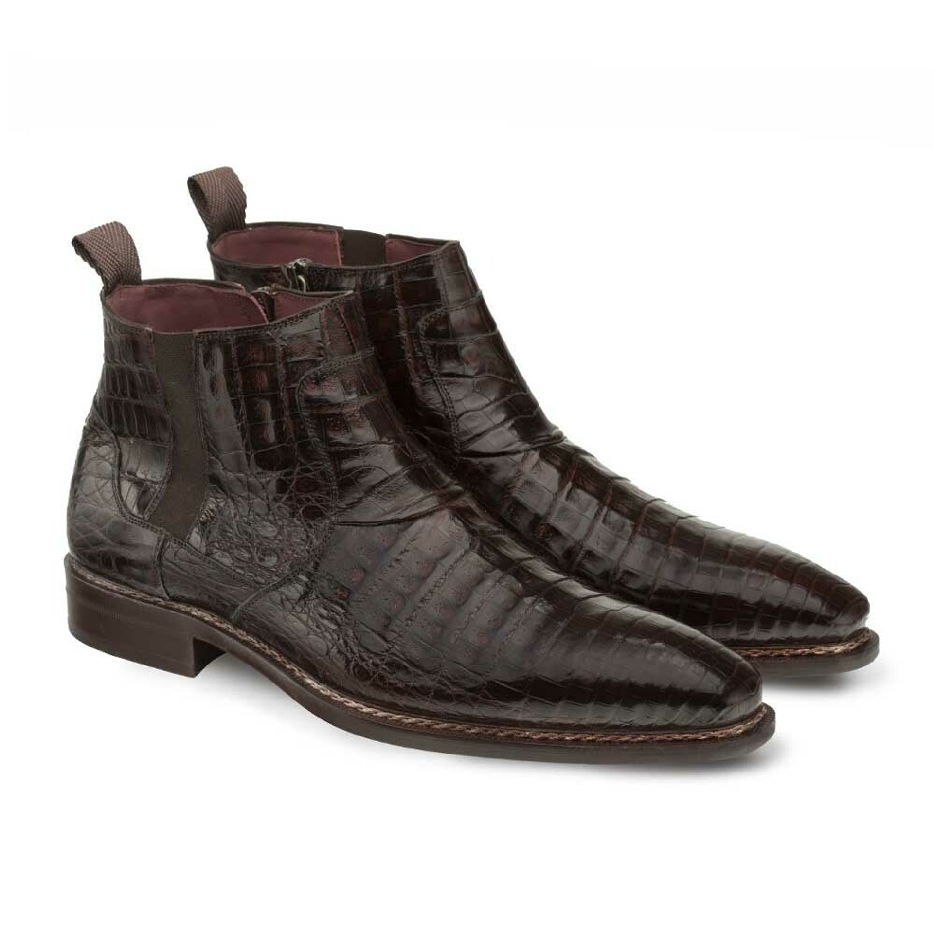 Mezlan Blackmore Brown Genuine Crocodile Plain Toe Mens Boot