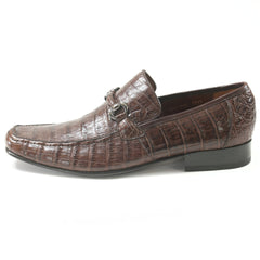 Los Altos Brown Genuine Caiman Crocodile Belly Slip-On Loafers